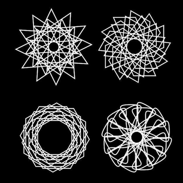 Plik wektorowy zestaw kształtów geometrycznych mandali