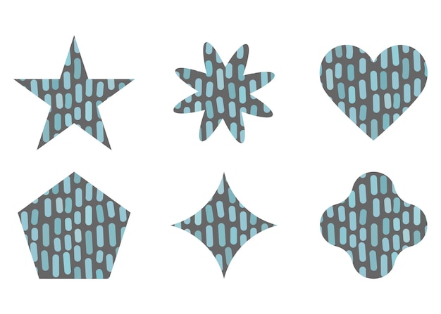 Plik wektorowy zestaw kształtów geometrycznych z dekoracyjną ilustracją wektorową wypełnienia