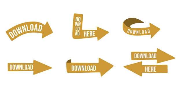 Zestaw Kształtów Strzałek Naklejek Z Tekstem Do Pobrania.