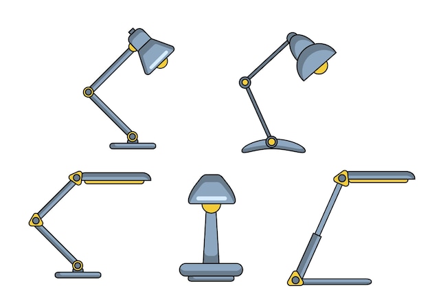 Plik wektorowy zestaw lamp stołowych