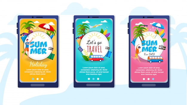 Zestaw Landing Pages Dla Aplikacji Travel Mobile