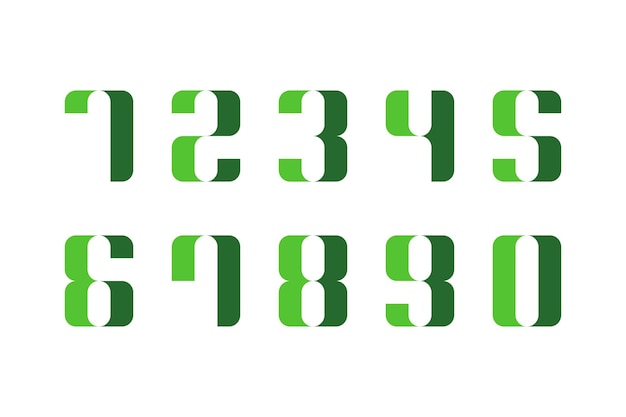 Plik wektorowy zestaw liczb od zera do dziewięciu elementów wektorowych