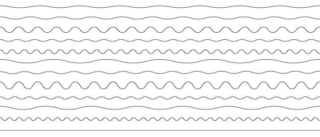 Plik wektorowy zestaw linii fal wektorowe fale wodne zestaw falistych linii zygzakowych