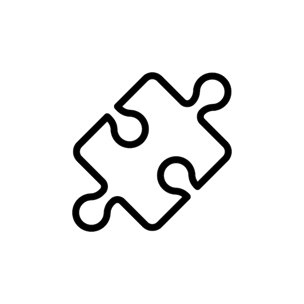 Zestaw logicznych rozwiązań, symbol wektorowy, dołączenie do gry, znak części, kombinacja, ikona kawałka w kolorze czarnym, wypełniony i nakreślony styl