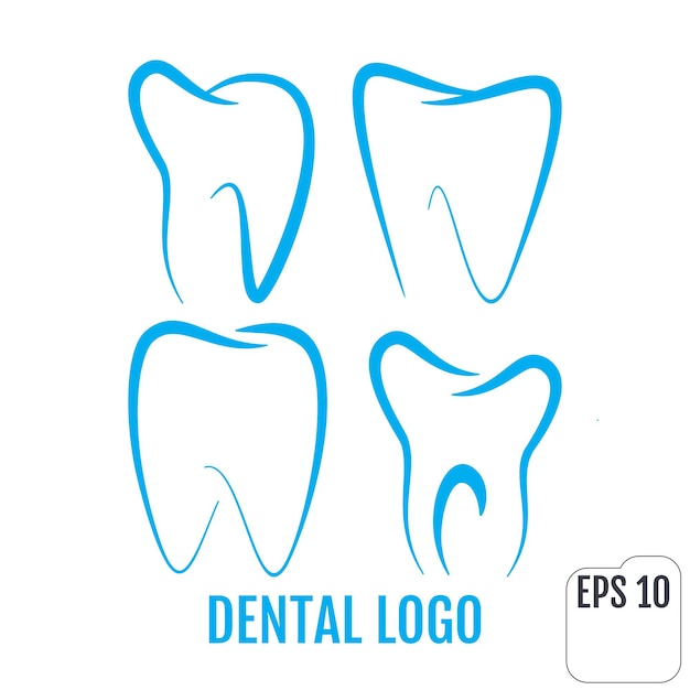 Zestaw Logo Kliniki Dentystycznej Logo Gabinetu Dentystycznego Vector