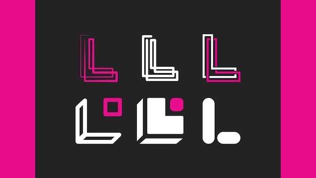 Plik wektorowy zestaw logo litery l 2