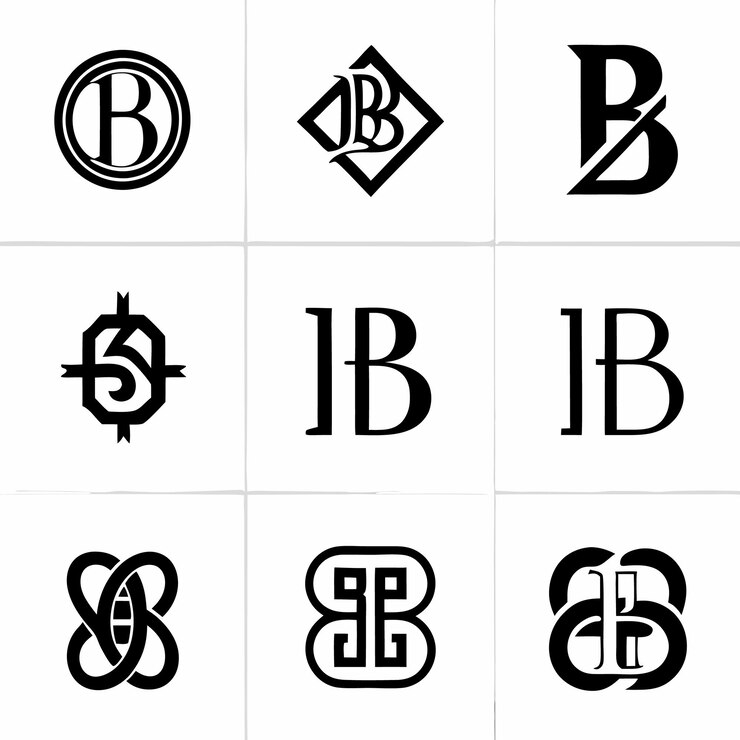 Zestaw logo monogramu b