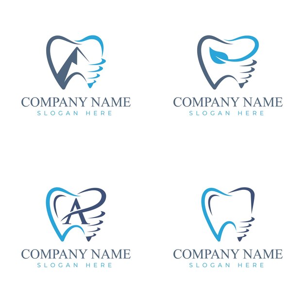 Zestaw logo Mountain Teeth Dental Nature