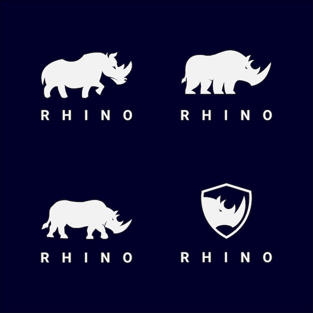 Plik wektorowy zestaw logo nosorożca