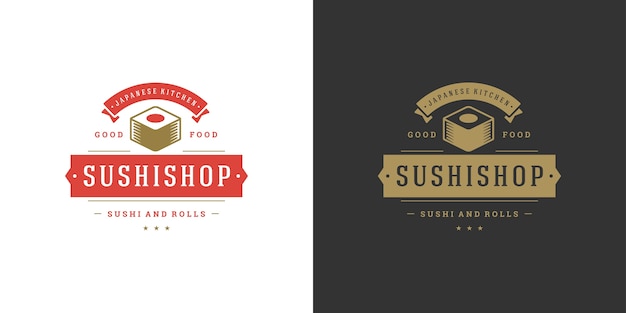 Zestaw Logo Restauracji Sushi I Japońskiej