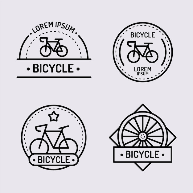Zestaw logo roweru w płaskiej konstrukcji