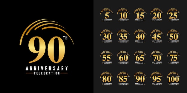 Plik wektorowy zestaw logotypów obchodów złotej rocznicy.