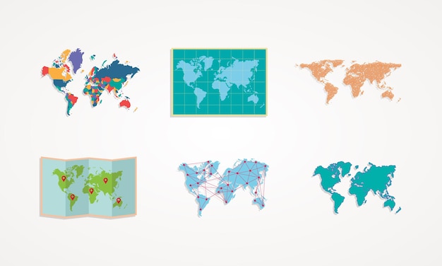 Zestaw Map świata Globu