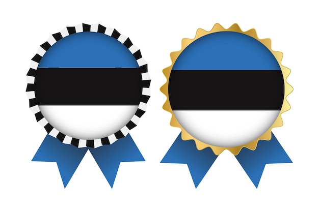 Zestaw Medali Wektorowych Wzorów Szablonu Estonii