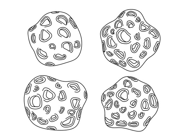 Plik wektorowy zestaw meteorytów doodle