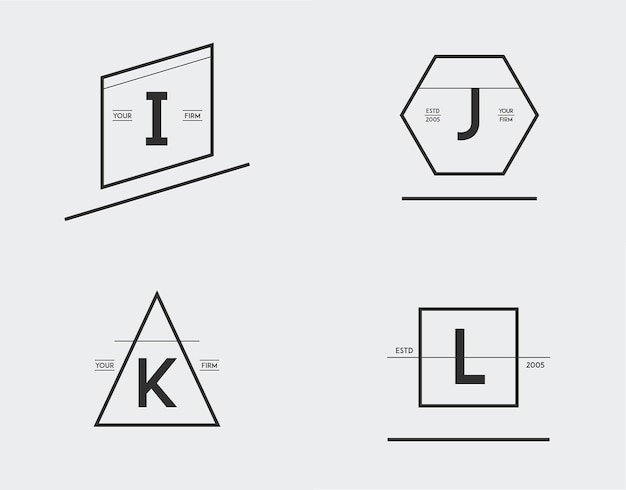 Zestaw Minimalnego Szablonu Geometrycznego Z Podszewką Dla Tożsamości Hipsterskiej W Wektorze