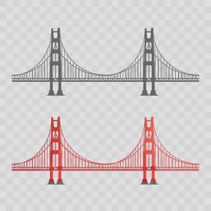 Wektor zestaw mostu golden gate