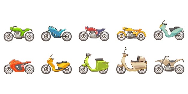 Zestaw Motocyklowy Kolekcja Clipart