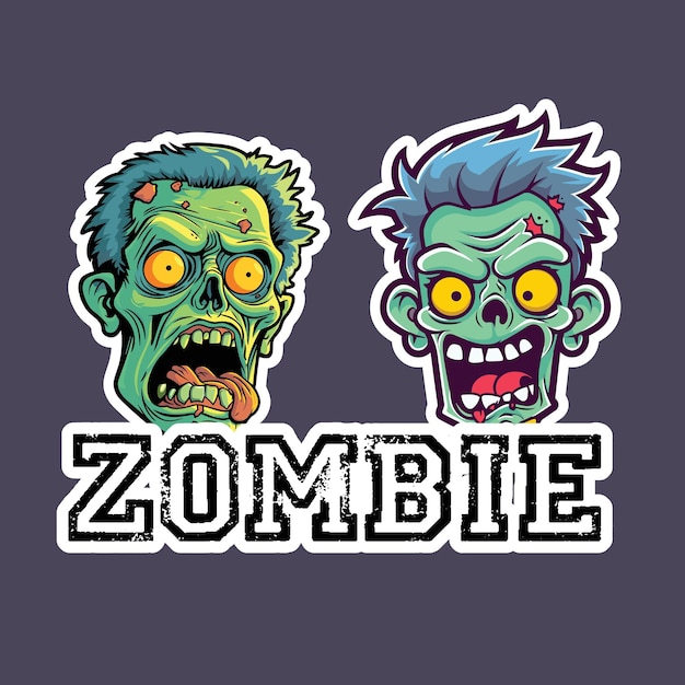 Zestaw Naklejek Zombie Z Dwiema Głowami Zombie