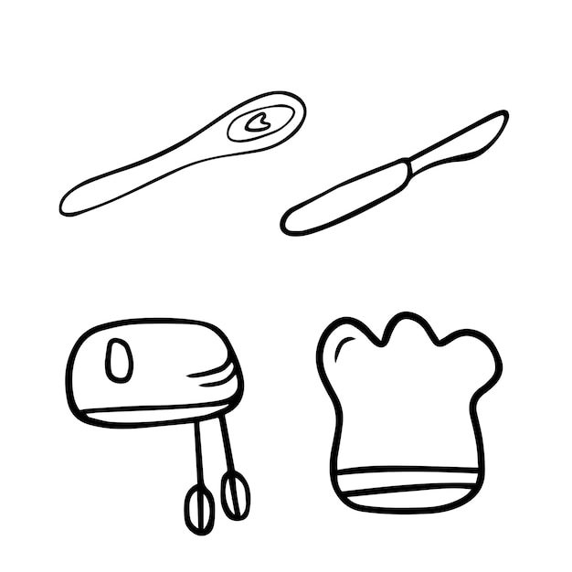 Plik wektorowy zestaw narzędzi kuchennych wyciągnąć rękę