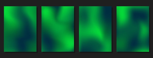 Zestaw nowoczesnego abstrakcyjnego płynnego tła a4 z efektem światła północnego Dynamiczny gradient rozmyty