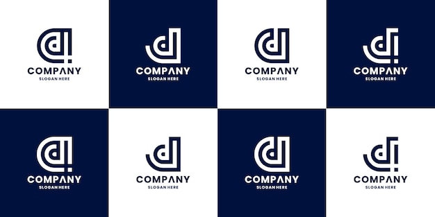 Plik wektorowy zestaw nowoczesnego monogramu logo litery d dla twojej firmy