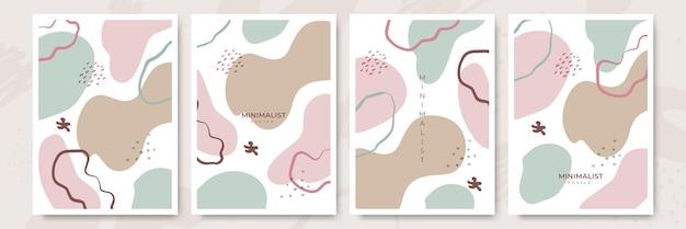 Zestaw nowoczesnych kolorowych kolaży wektorowych z ręcznie rysowanymi organicznymi kształtami i teksturami Modny współczesny design idealny do wydruków ulotki banery broszury zaproszenia branding design okładki