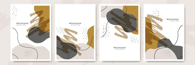 Zestaw nowoczesnych kolorowych kolaży wektorowych z ręcznie rysowanymi organicznymi kształtami i teksturami Modny współczesny design idealny do wydruków ulotki banery broszury zaproszenia branding design okładki