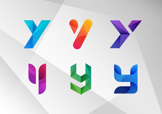 Zestaw Nowoczesnych Streszczenie Gradientu Y Logo