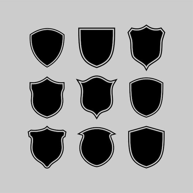 Zestaw Odznak Wektorowych I Policyjnych Pasków Z Czarnymi Izolowanymi Tarczami