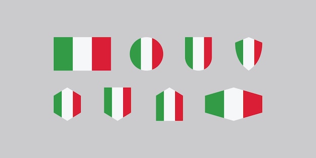 Plik wektorowy zestaw odznaka włochy flaga wektor szablon projektu