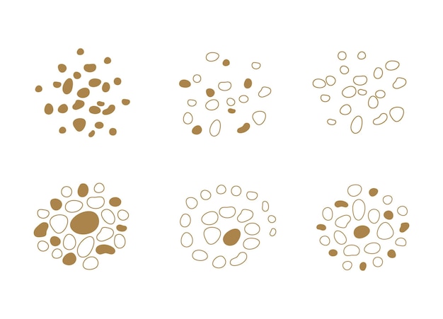 Zestaw Okrągłej Kropli I Konturu Izolowane Do Dekoracji
