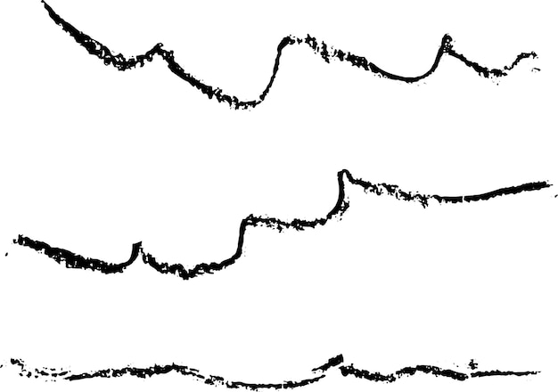 Plik wektorowy zestaw pędzli falowych teksturowanej kredą grunge
