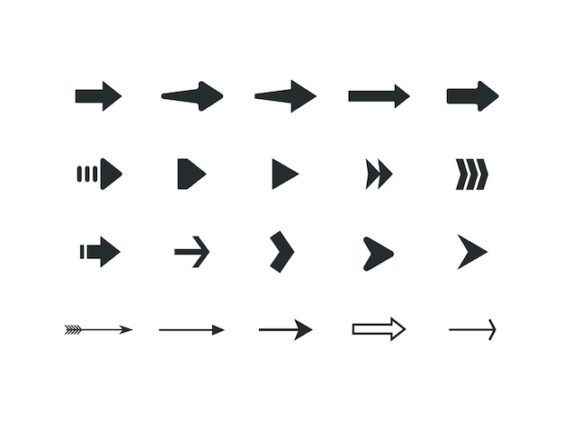 Zestaw Piktogramów Różnych Strzałek