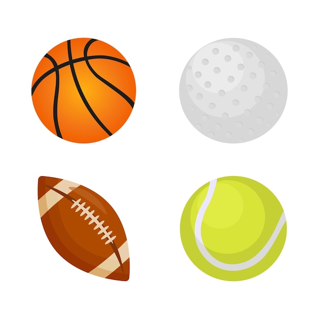 Plik wektorowy zestaw piłek sportowych przedstawiony na białym tle ilustracja wektorowa