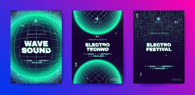 Zestaw Plakatów Edm Na Festiwal Muzyki Elektronicznej