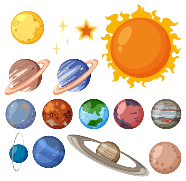 Plik wektorowy zestaw planet układu słonecznego