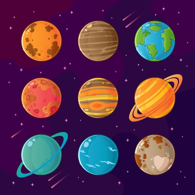 Zestaw planet w Układzie Słonecznym
