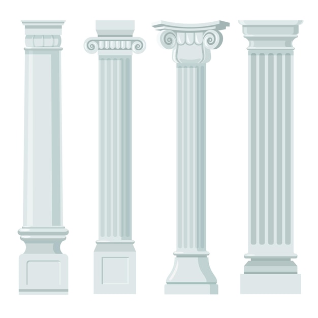 Plik wektorowy zestaw płaski vintage klasyczne kolumny