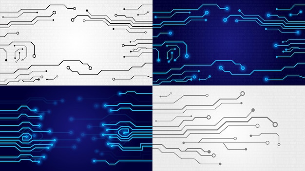 Plik wektorowy zestaw płytek drukowanych. ilustracja wektorowa streszczenie technologia.