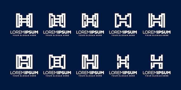 Plik wektorowy zestaw początkowego szablonu logo litery h
