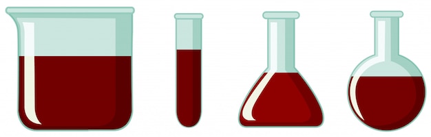 Zestaw Pojemników Naukowych Z Czerwonym środkiem Chemicznym