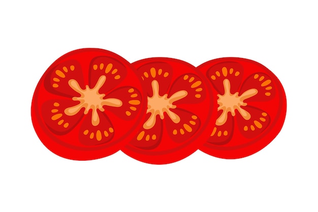 Plik wektorowy zestaw pomidorów wyizolowanych na białym tle kawałki pomidorów