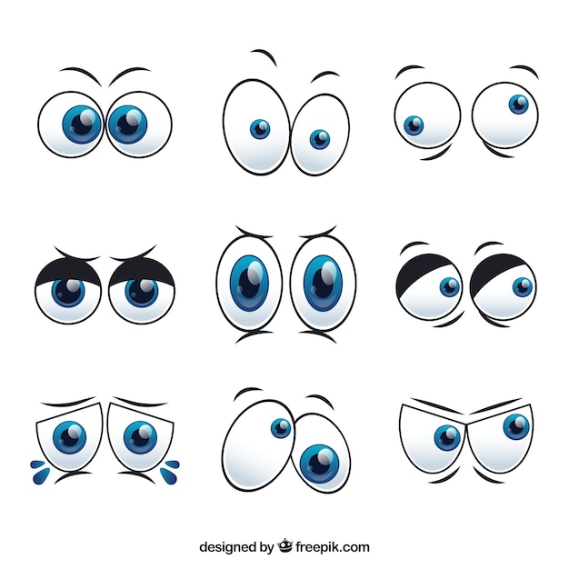 Plik wektorowy zestaw postaci z kreskówek oczy