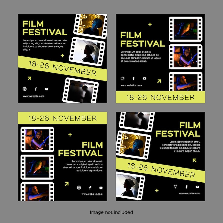 Zestaw postów na festiwal filmowy na Instagramie