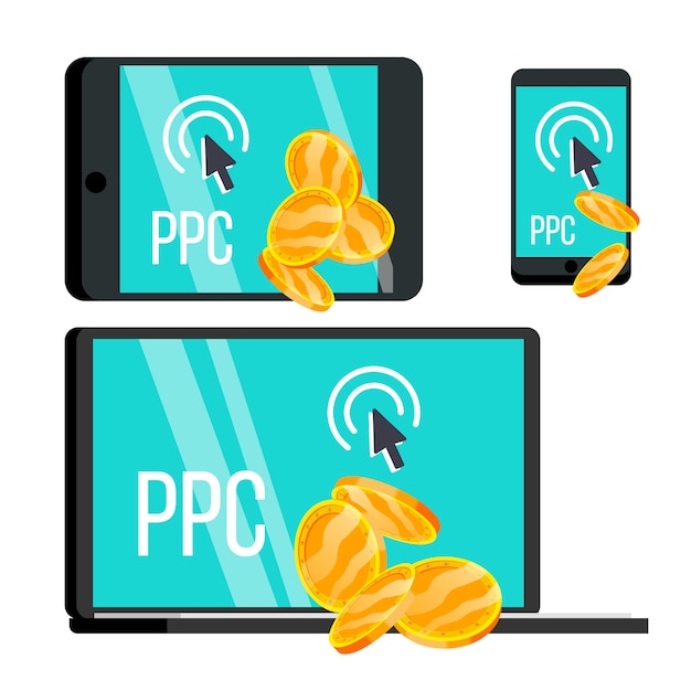 Zestaw Ppc Pay Per Click I Monety