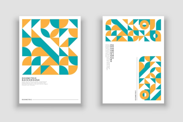 zestaw premii za szablon retro geometrycznej okładki