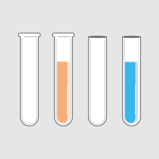 Plik wektorowy zestaw probówek w wersji pustej i w wersji ciekłej