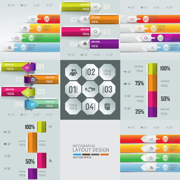 Zestaw Projekt Graficzny Tło Informacji