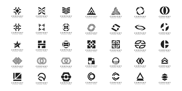 Zestaw Projektów Logo Firmy Wektor Pomysłów Darmowych Wektorów
